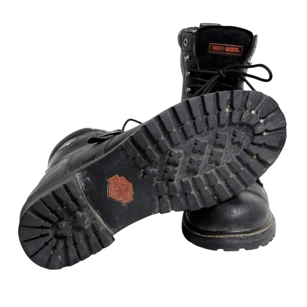 Harley-Davidson Faded Glory Mens 13 Black Leather Motorcycle Riding Boots 91003